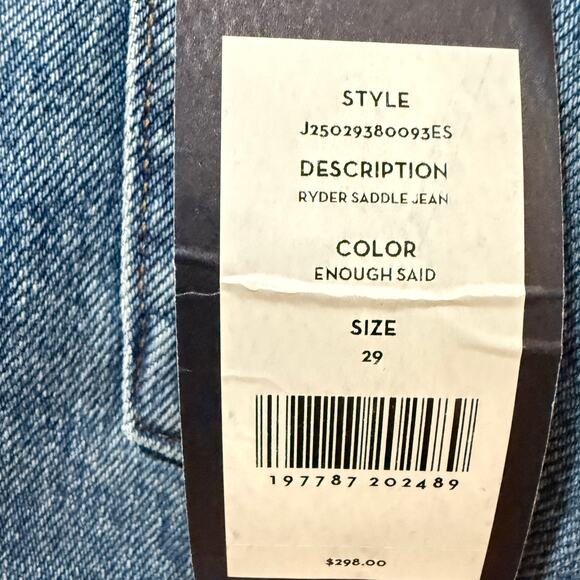 Veronica Beard Ryder High Rise Saddle Jeans Enough Said Size 29 NWT - Picture 7 of 10